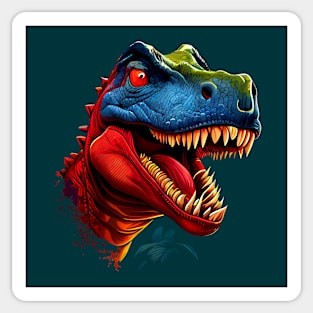 ScaryTyrannosaurus Rex Dinosaur Head Sticker